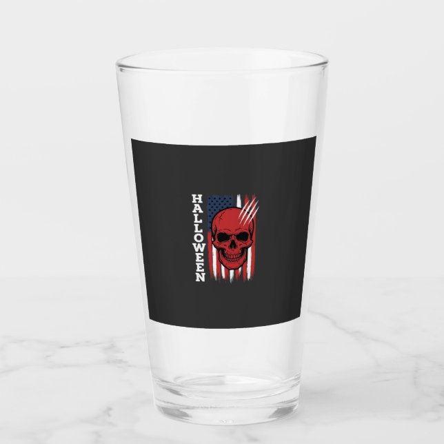 Verre Drapeau crâne Halloween Vector Design_1 (Devant)