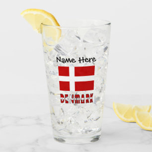 Verre Drapeau danois personnalisé
