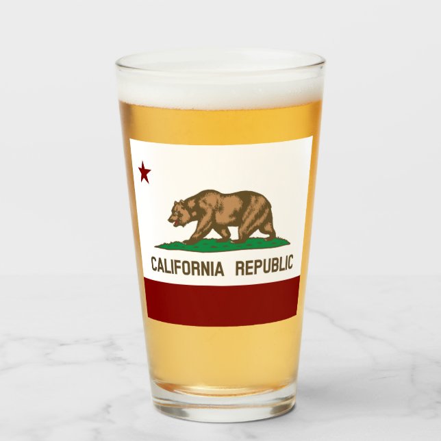 Verre Drapeau de Californie (Devant (rempli))