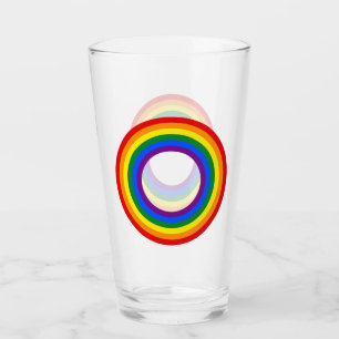 Verre DRAPEAU DE COURBE - STRIPES - Bagues de couleurs L