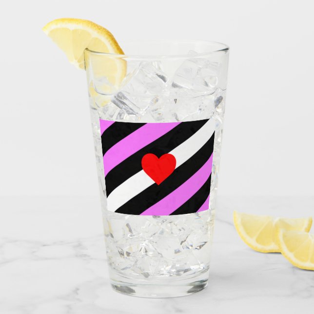 Verre Drapeau de fierté de fille de cuir (Devant glace)