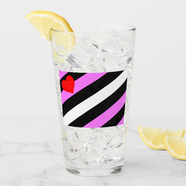 Verre Drapeau de fierté de fille de cuir (Devant glace)