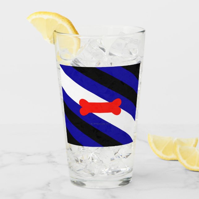 Verre Drapeau de fierté de jeu de chiots de SlipperyJoe  (Devant glace)