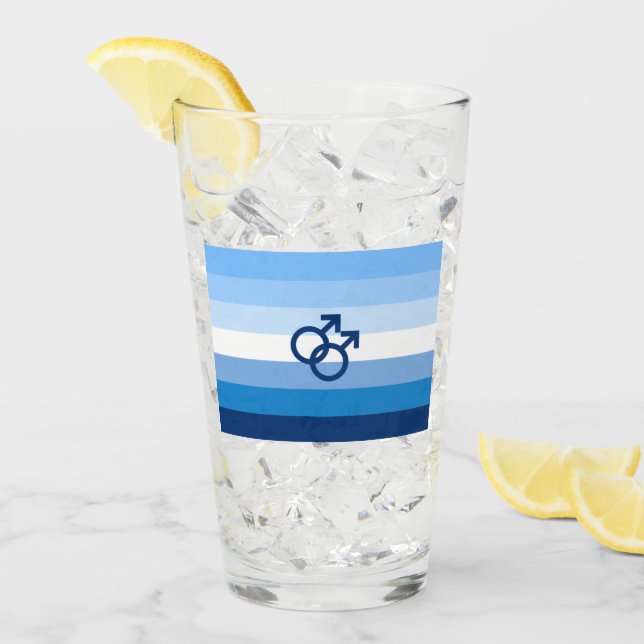 Verre Drapeau de fierté gay MLM (Devant glace)