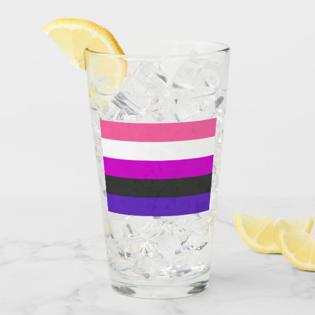 Verre Drapeau de fierté genderfluid (Devant glace)