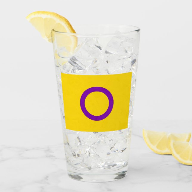 Verre Drapeau de fierté intersexe (Devant glace)