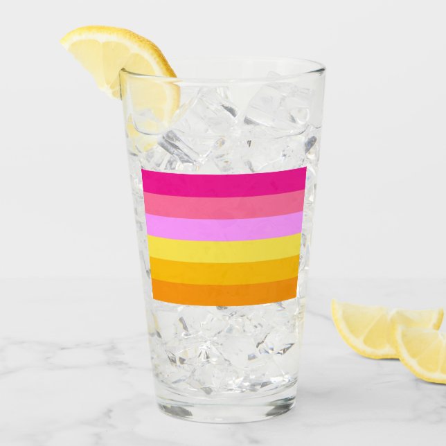 Verre Drapeau de fierté lesbienne (Aube) (Devant glace)