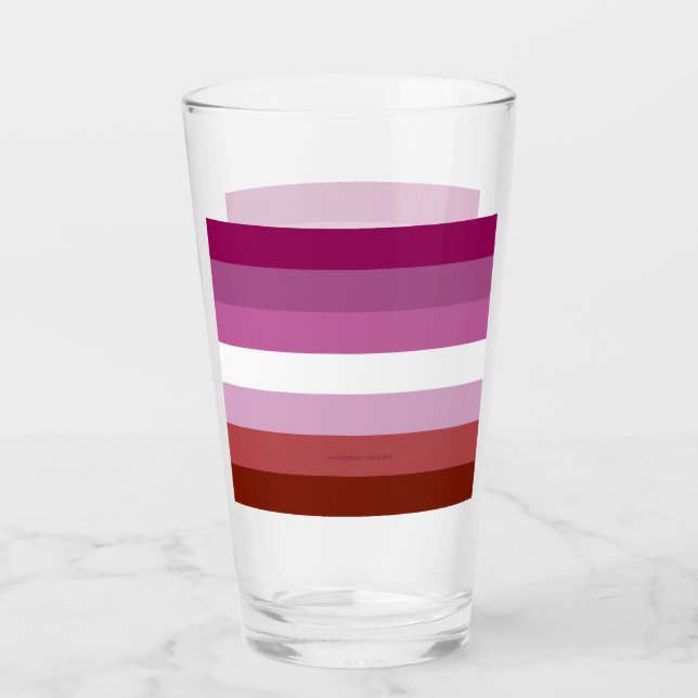 Verre Drapeau de fierté lesbienne de SlipperyJoe's fémin (Devant)