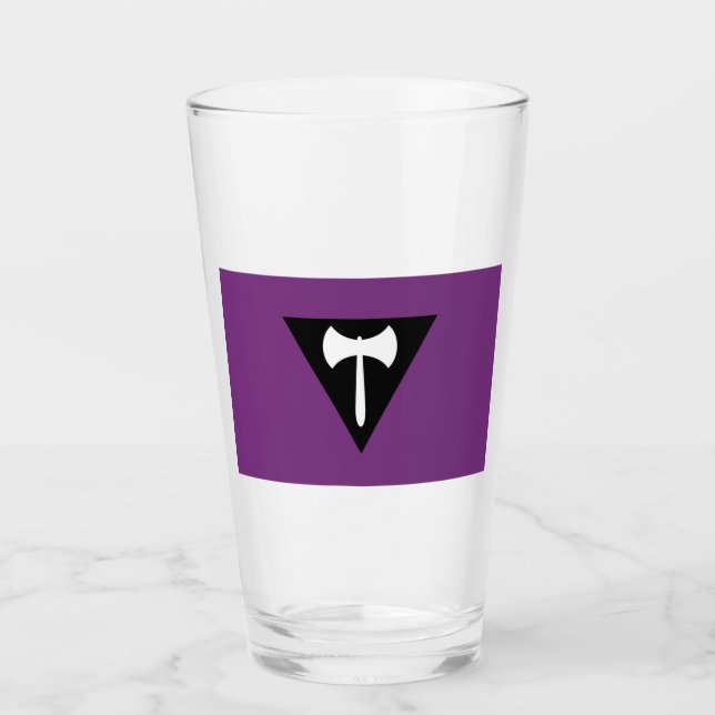 Verre Drapeau de fierté lesbienne Hache violette (Devant)