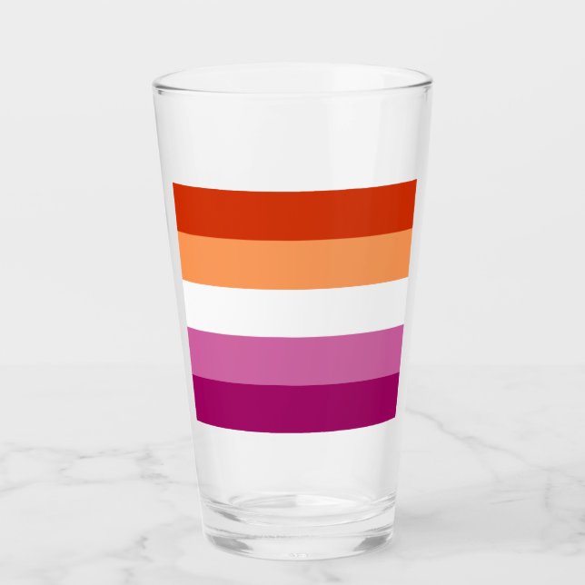 Verre Drapeau de fierté lesbienne LGBTQ (Devant)