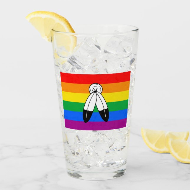 Verre Drapeau de fierté LGBTQ+ bispirituel (Devant glace)