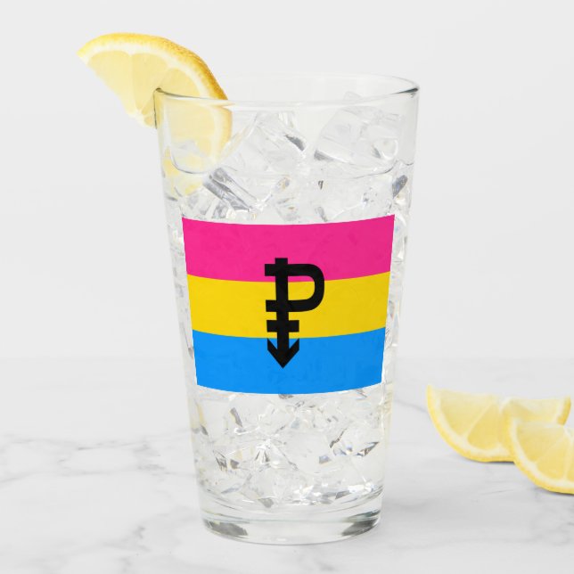 Verre Drapeau de fierté pansexuel (Devant glace)