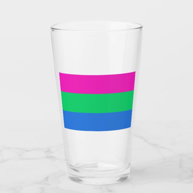 Verre Drapeau de fierté polysexuelle (Devant)