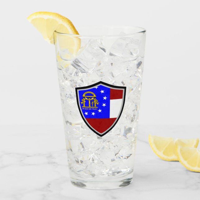 Verre Drapeau de Géorgie (Devant glace)