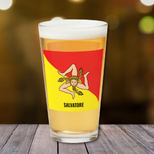 Verre Drapeau de la bière sicilienne