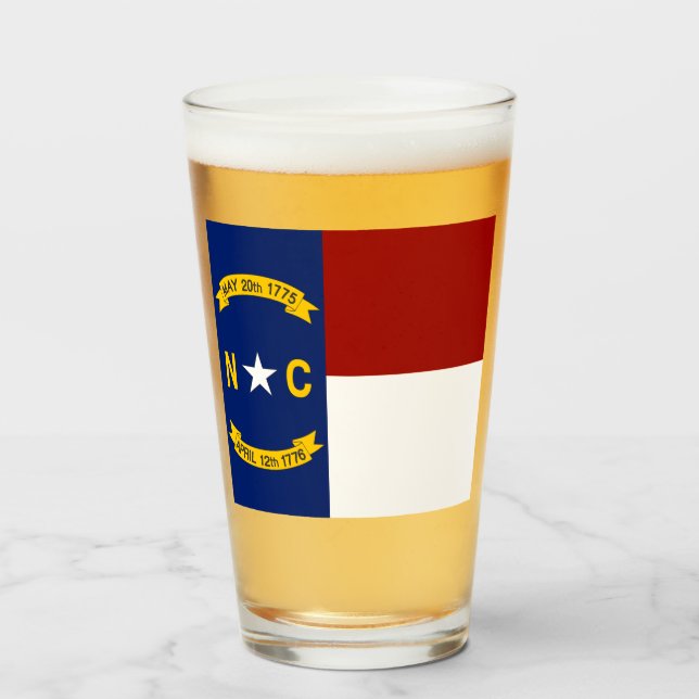 Verre Drapeau de la Caroline du Nord  (Devant (rempli))