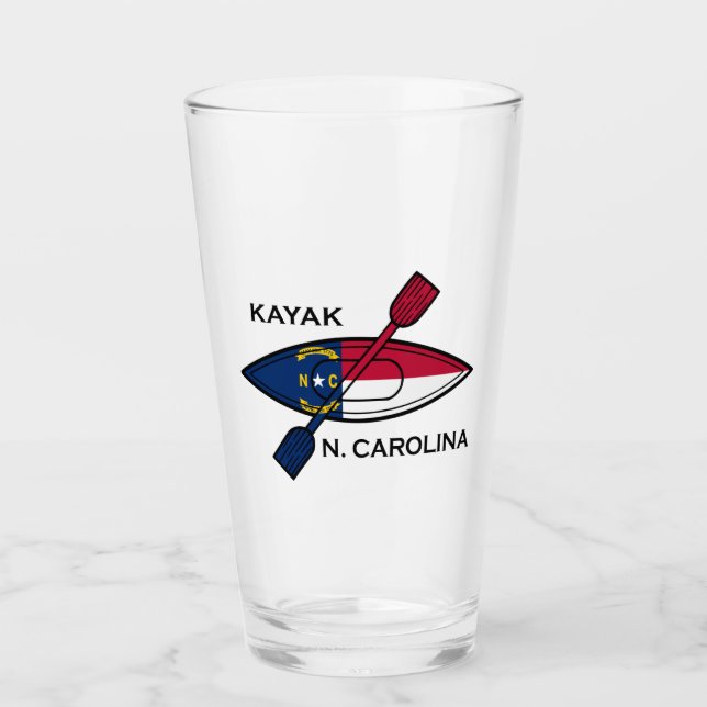 Verre Drapeau de la Caroline du Nord Kayak (Devant)