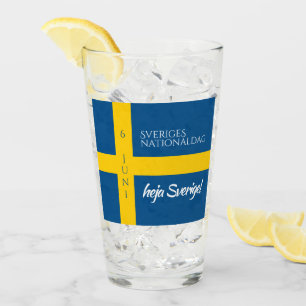 Verre Drapeau de la fête nationale suédoise Sveriges