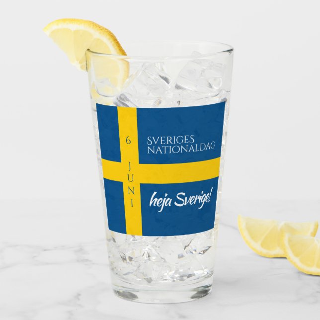 Verre Drapeau de la fête nationale suédoise Sveriges (Devant glace)