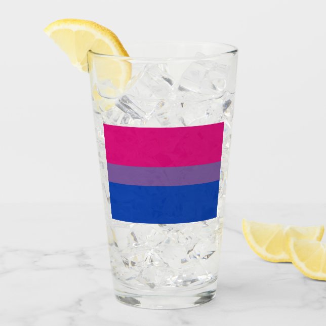 Verre Drapeau de la fierté bisexuelle (Devant glace)