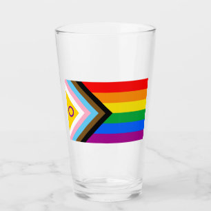 Verre Drapeau de la fierté de progrès inclusif intersexe