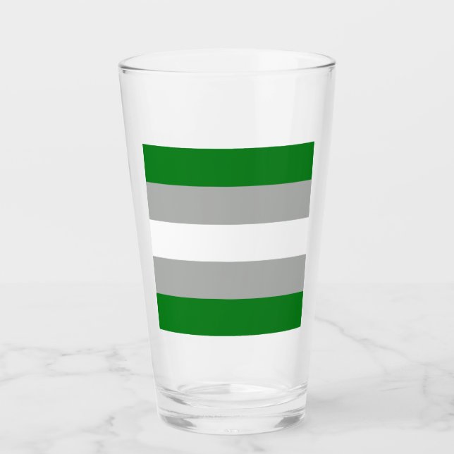 Verre Drapeau de la fierté grise romantique (Devant)