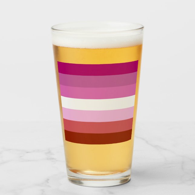 Verre Drapeau de la fierté lesbienne (Devant (rempli))