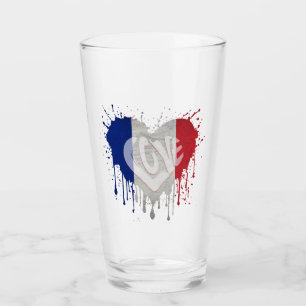 Verre Drapeau de la France amour