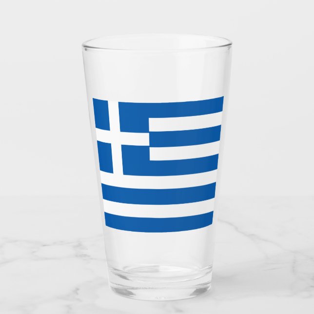 Verre Drapeau de la Grèce Drapeau grec (Devant)