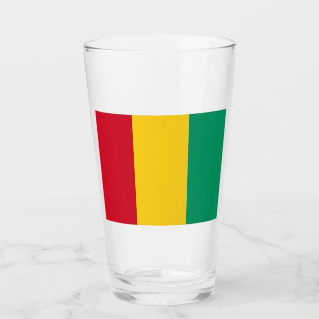 Verre Drapeau de la Guinée (pays africain) (Devant)