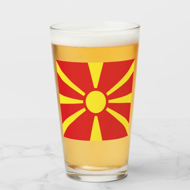 Verre Drapeau de la Macédoine du Nord (Devant (rempli))