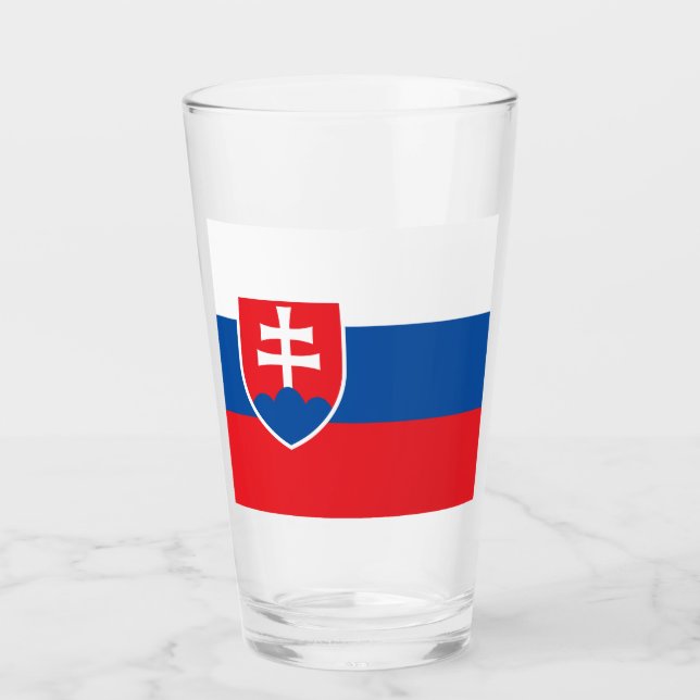 Verre Drapeau de la Slovaquie (Devant)