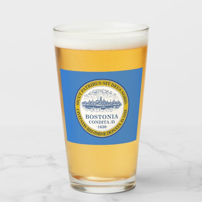 Verre Drapeau de la ville de Boston (Massachusetts) (Devant (rempli))