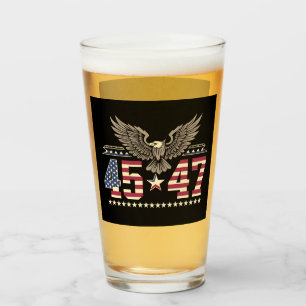 Verre Drapeau de l'aigle américain américain vintage Tru