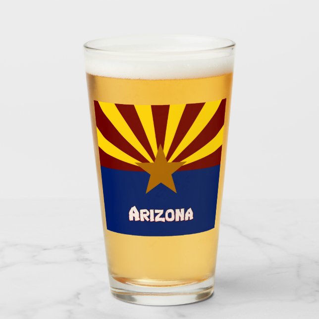 Verre Drapeau de l'Arizona (Devant (rempli))