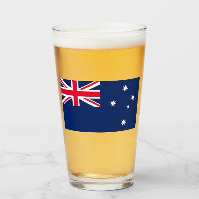 Verre Drapeau de l'Australie (Devant (rempli))