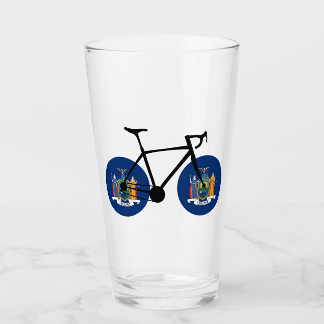 Verre Drapeau de l'État de New York à vélo (Devant)