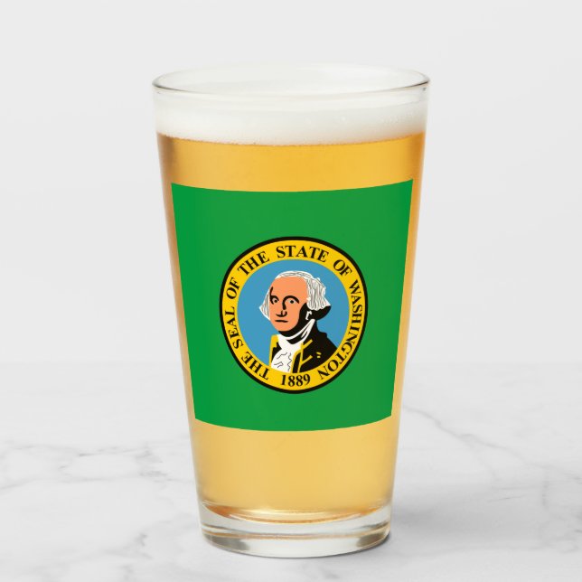 Verre Drapeau de l'État de Washington  (Devant (rempli))