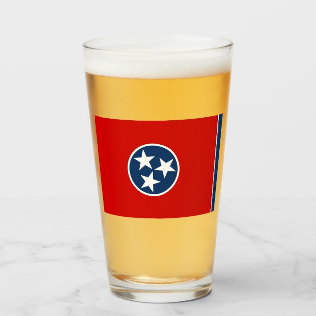 Verre Drapeau de l'État du Tennessee (Devant (rempli))
