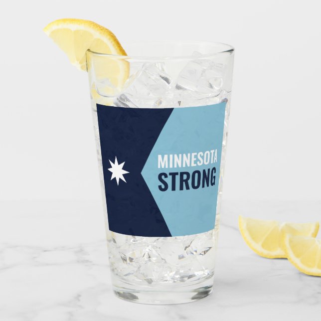 Verre Drapeau de l'État rebelle du Minnesota (Devant glace)