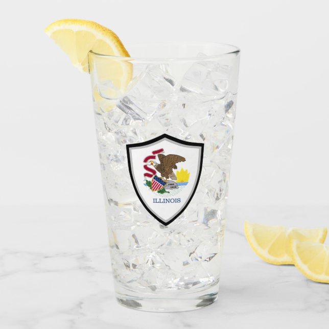 Verre Drapeau de l'Illinois (Devant glace)