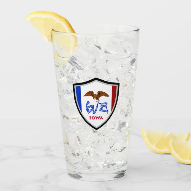 Verre Drapeau de l'Iowa (Devant glace)
