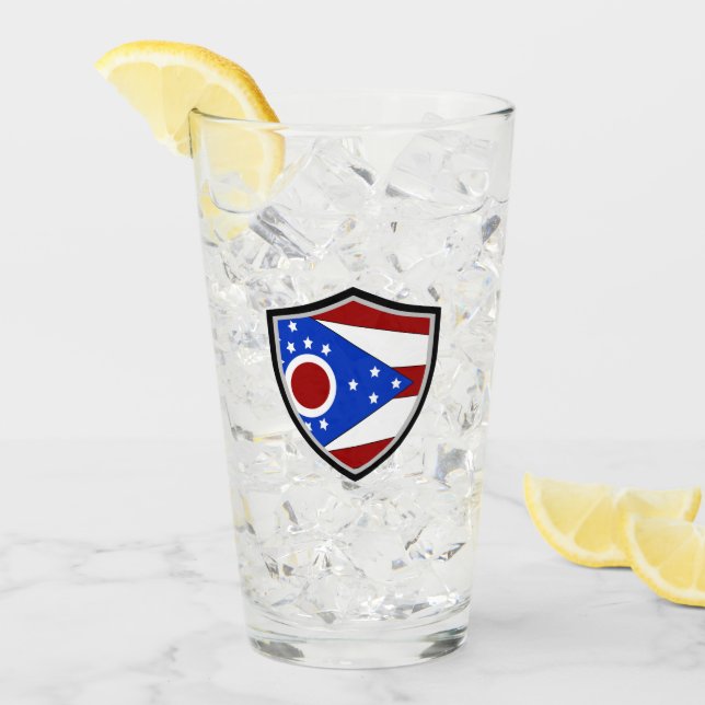 Verre Drapeau de l'Ohio (Devant glace)