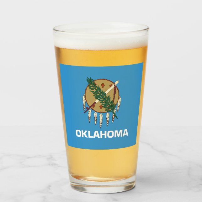 Verre Drapeau de l'Oklahoma (Devant (rempli))