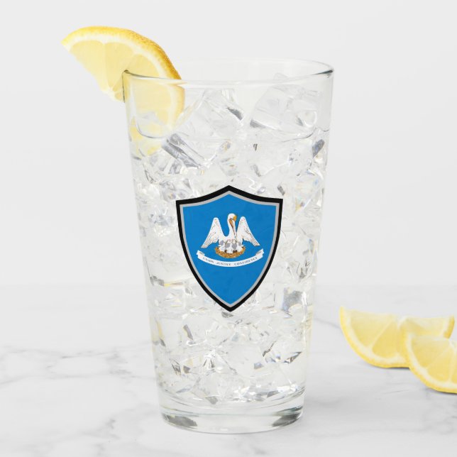 Verre Drapeau de Louisiane (Devant glace)