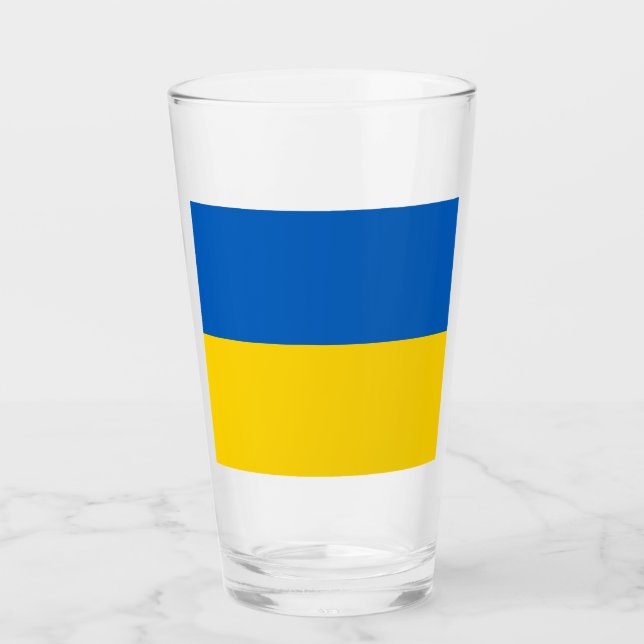 Verre Drapeau de l'Ukraine (Devant)
