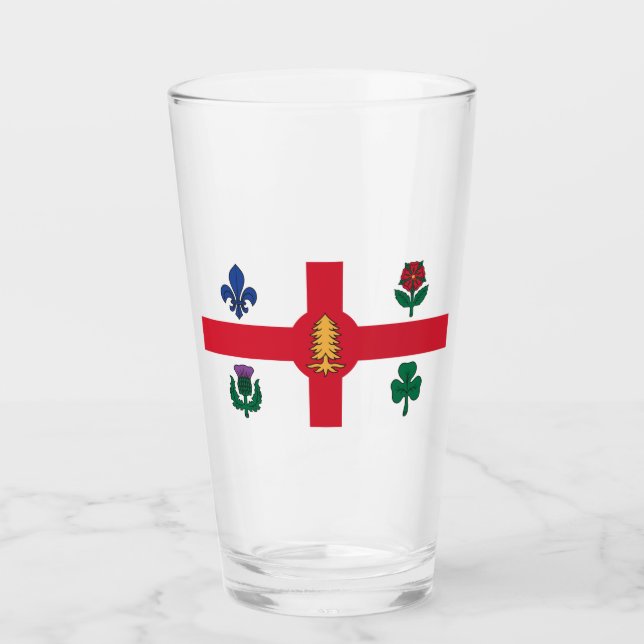 Verre Drapeau de Montréal (Québec, Canada) (Devant)