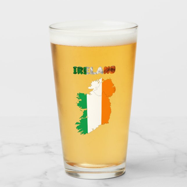 Verre Drapeau de pays irlandais (Devant (rempli))