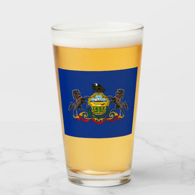 VERRE DRAPEAU DE PENNSYLVANIE (Devant (rempli))