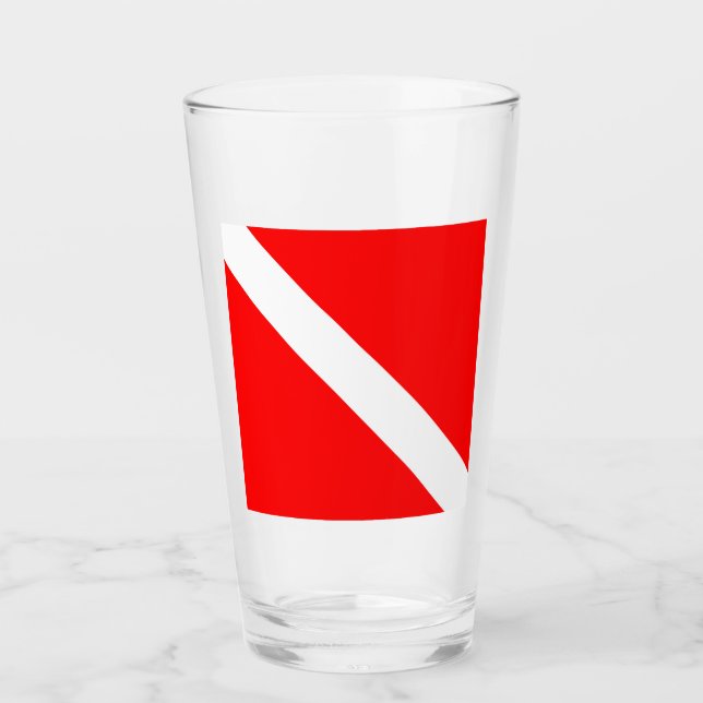 Verre Drapeau de plongée Plongeur en apnée Plongeur en b (Devant)